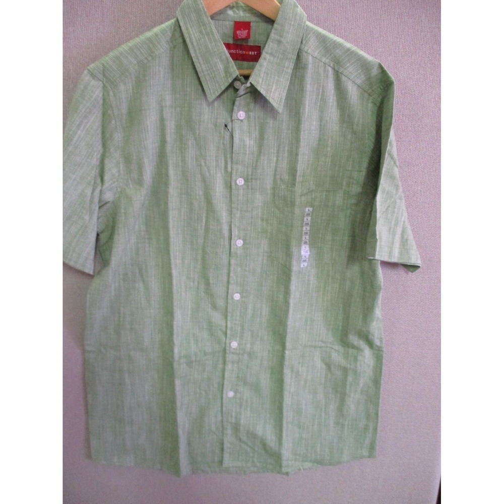 90's Junction West Size Large 100% Cotton Shirt NWT Heathered Green ~ India